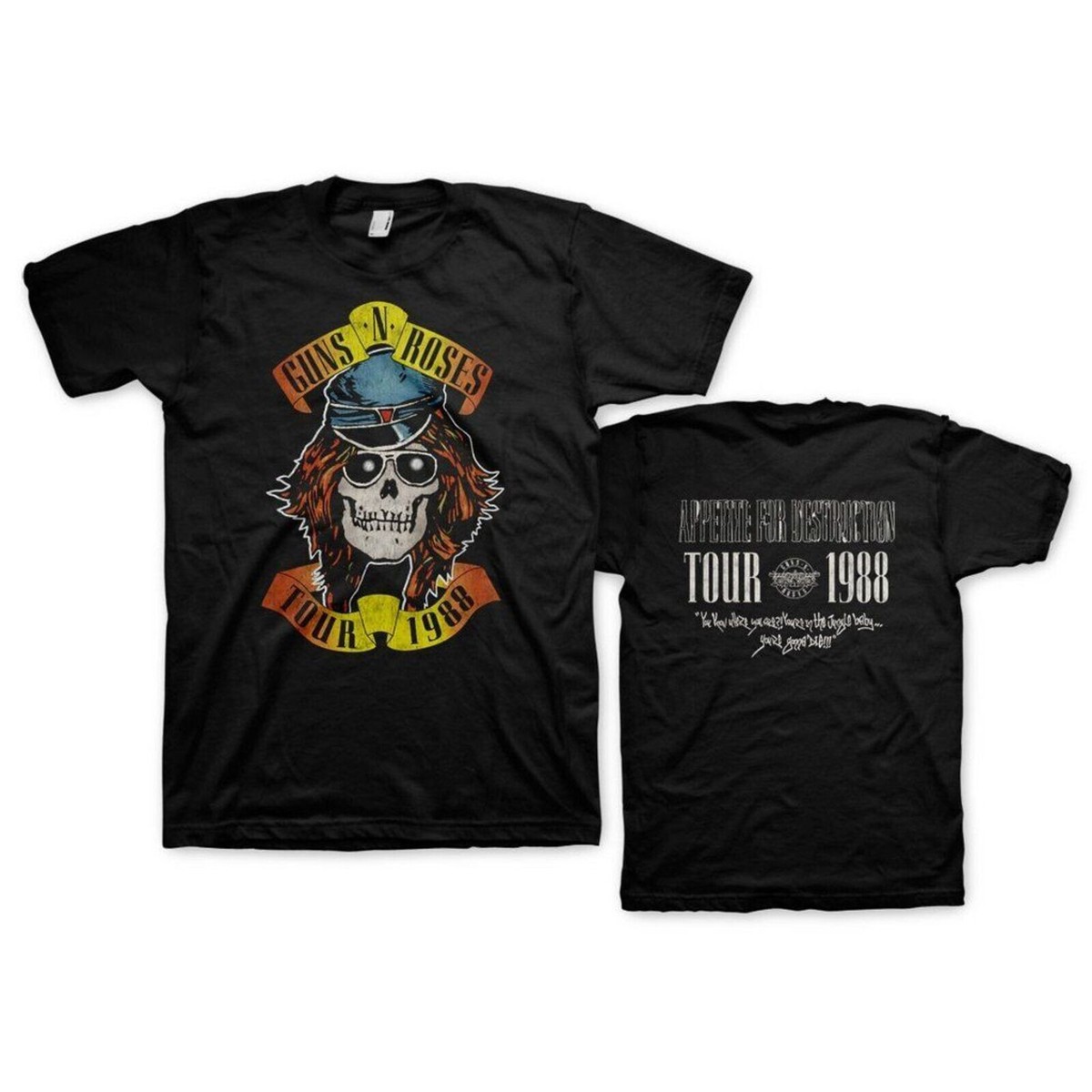 GUNS N' ROSES cd cvr APPETITE 1988 TOUR AXL Skull Official SHIRT