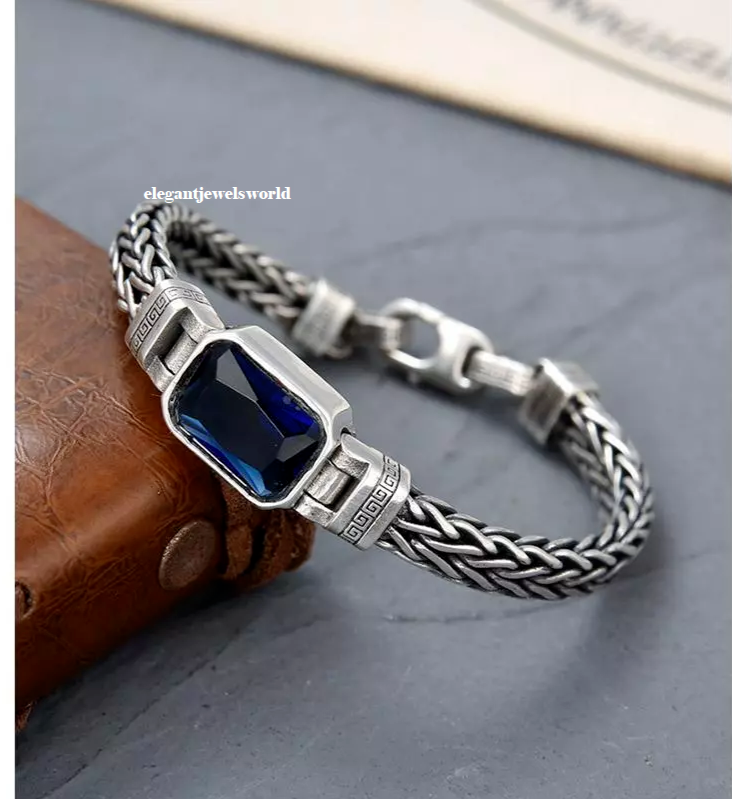 925 Sterling Silver Zircon Bangle Woven Unisex Miami Vintage 925 Sterling Silver Zircon Bangle Woven Unisex Miami Vintage