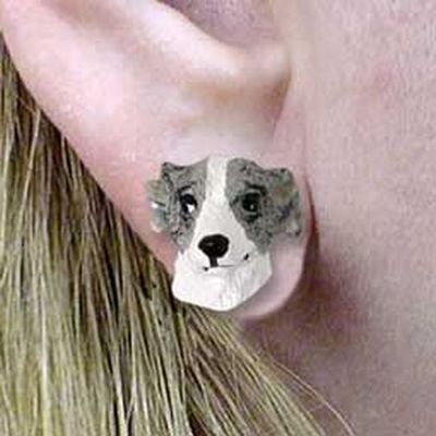 Whippet Grey Tiny One Dog Head Post Earrings Jewelry