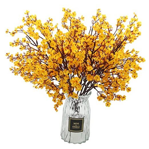 Pcs Babys Breath Artificial Flowers Fake Silk Gypsophila Flowers for 10 Orange