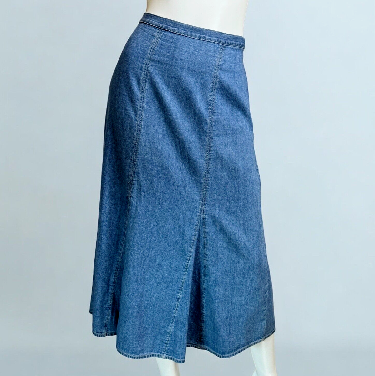 Long Denim Skirt Plus Size 18W 18 W Women Medium Blue Jean Midi JM