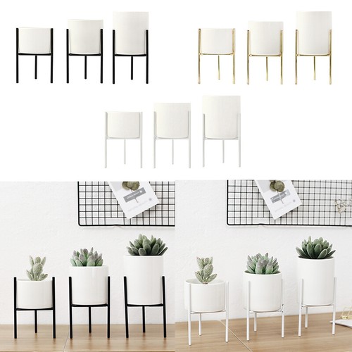 Keramik Blumentopf Eisen Rack Sukkulenten Blumentöpfe Blumenkasten Blumenständer - Bild 10 von 28