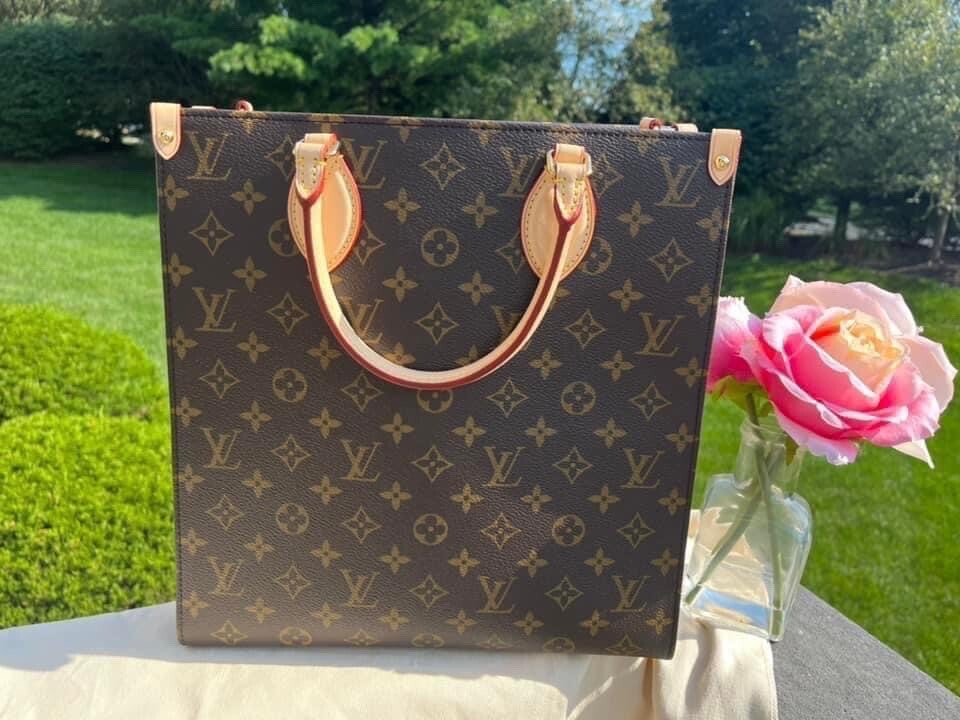 Louis Vuitton Sac Plat Crossbody PM Brown Leather | eBay