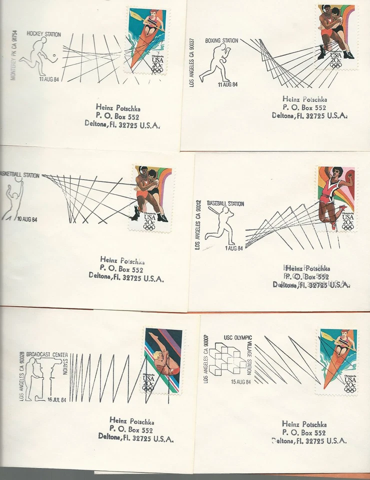 LOS ANGELES 1984 SUMMER OLYMPICS 24 USA COVERS OLYMPIC SITES OFFICIAL CANCELS - Image 3 of 4