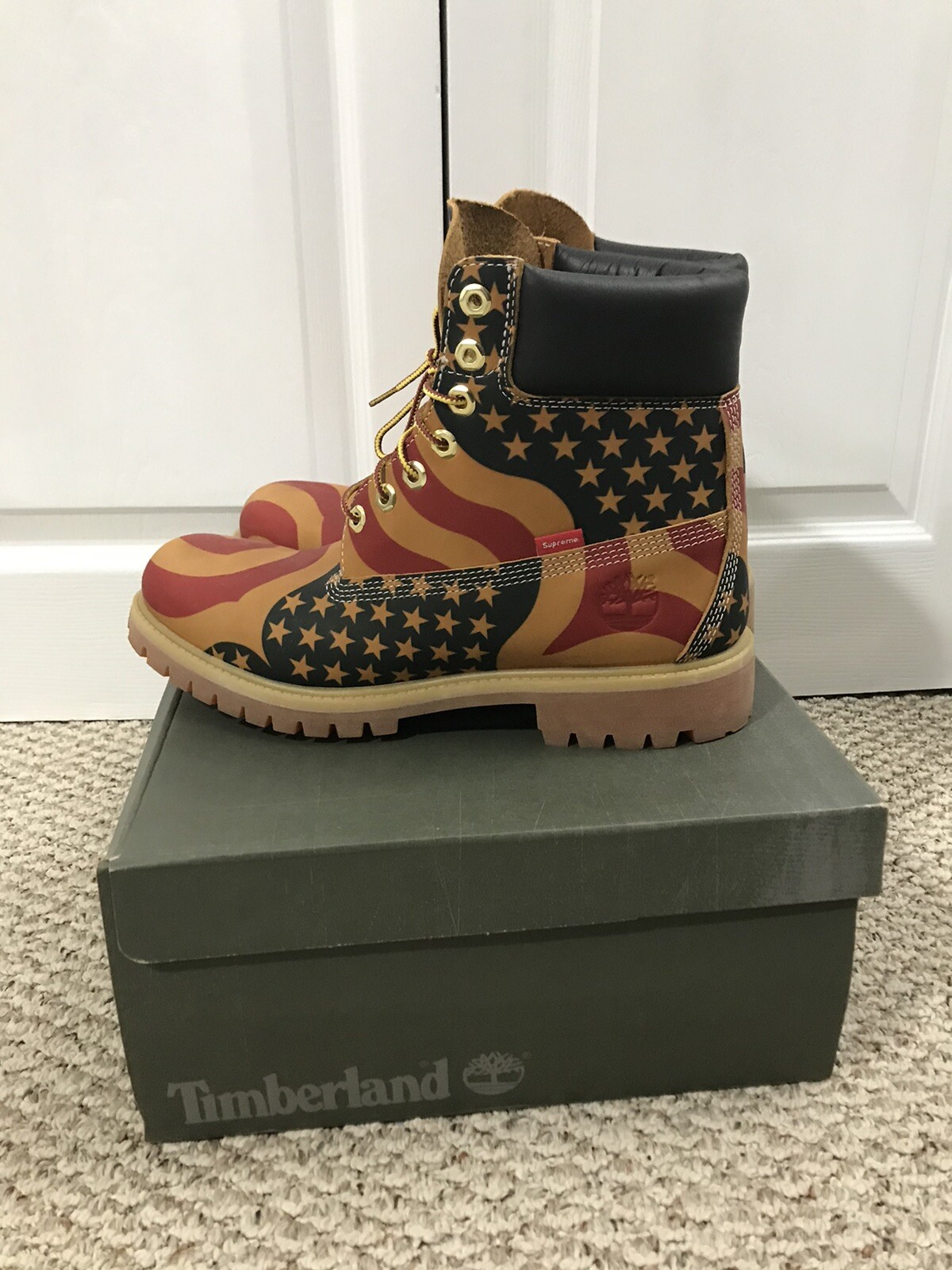 supreme timberland american flag