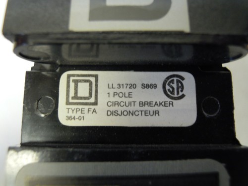 SCHNEIDER ELECTRIC SQUARE D FA 17050B MOLDED CASE 1 POLE 480Y/277VOLT 50A ***NEW - Picture 3 of 3