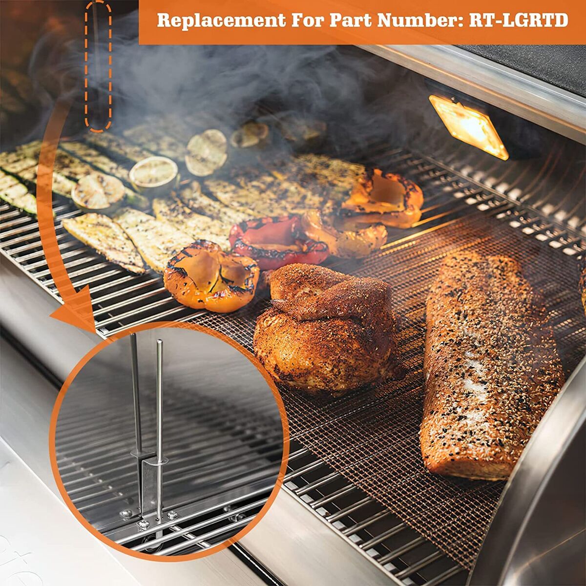 YAOAWE Temperature Meat Probe Replacement for Recteq Wood Pellet Grill - Rec  Tec Temp Probe with Probe Holder Clip 