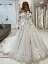 Wedding Dress Classic Lace Appliques Bride Robe Vintage A-line Long Bridal Gown