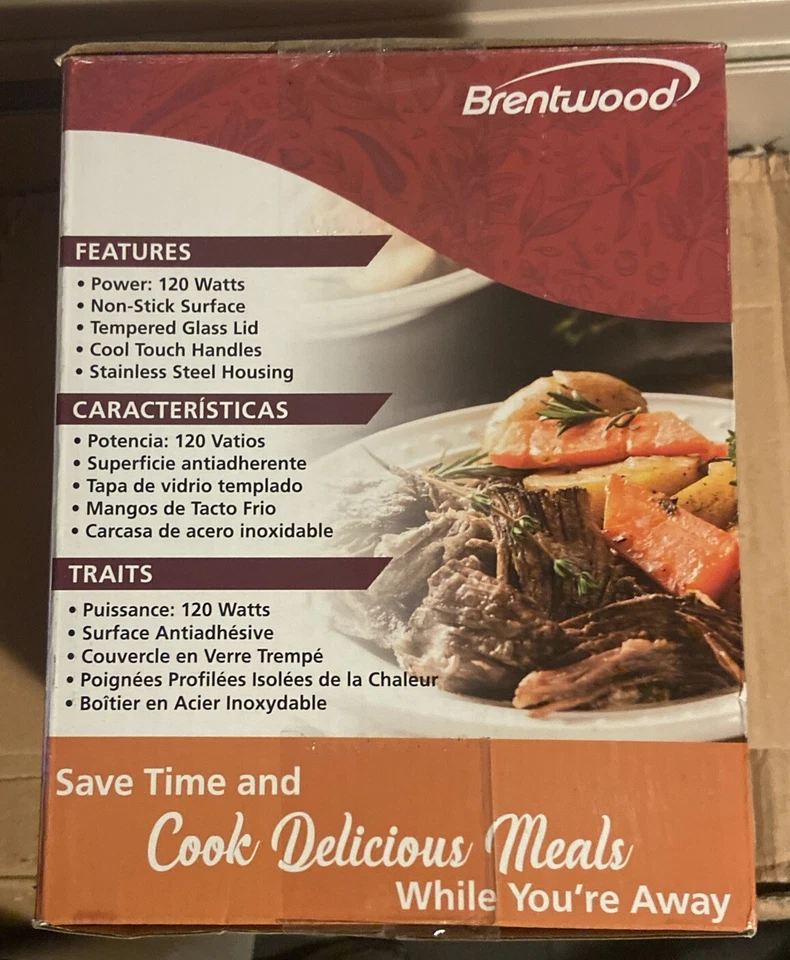 Brentwood SC-115S: olla de cocción lenta de 1,5 cuartos de galón, 3 ajustes de acero inoxidable - plateada Foto 2 de 3