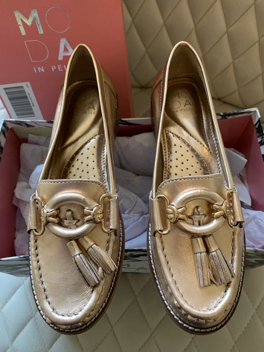 Moda in Pelle Rose Gold Falconcie Tassel Loafer Size 3 36 eBay