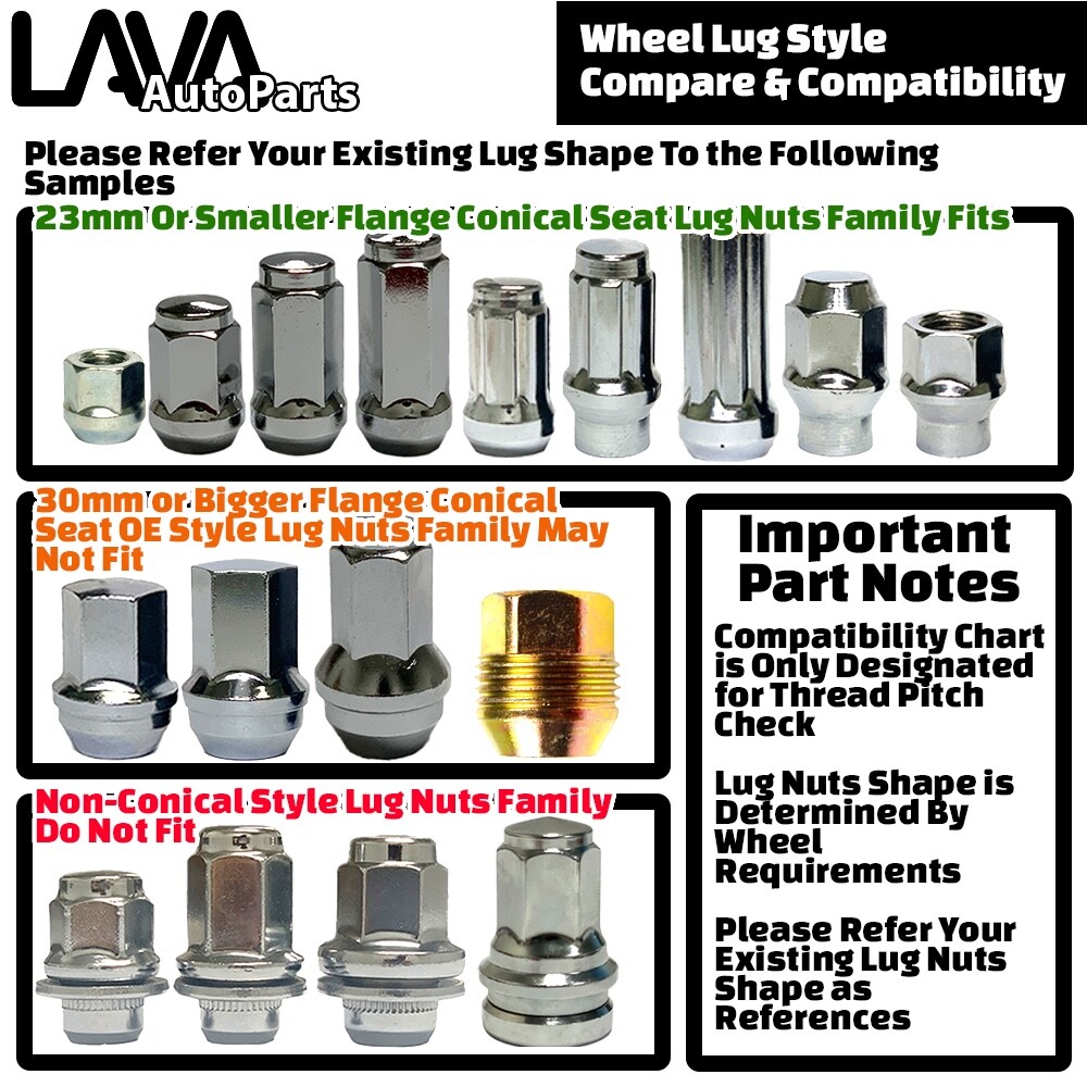 20x Chrome 9/16-18 Conical Lug Nut Fit Dodge Dakota Durango