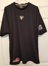 Pittsburgh Penguins Hockey Shirt Black Embroidered NHL Unisex Size Large