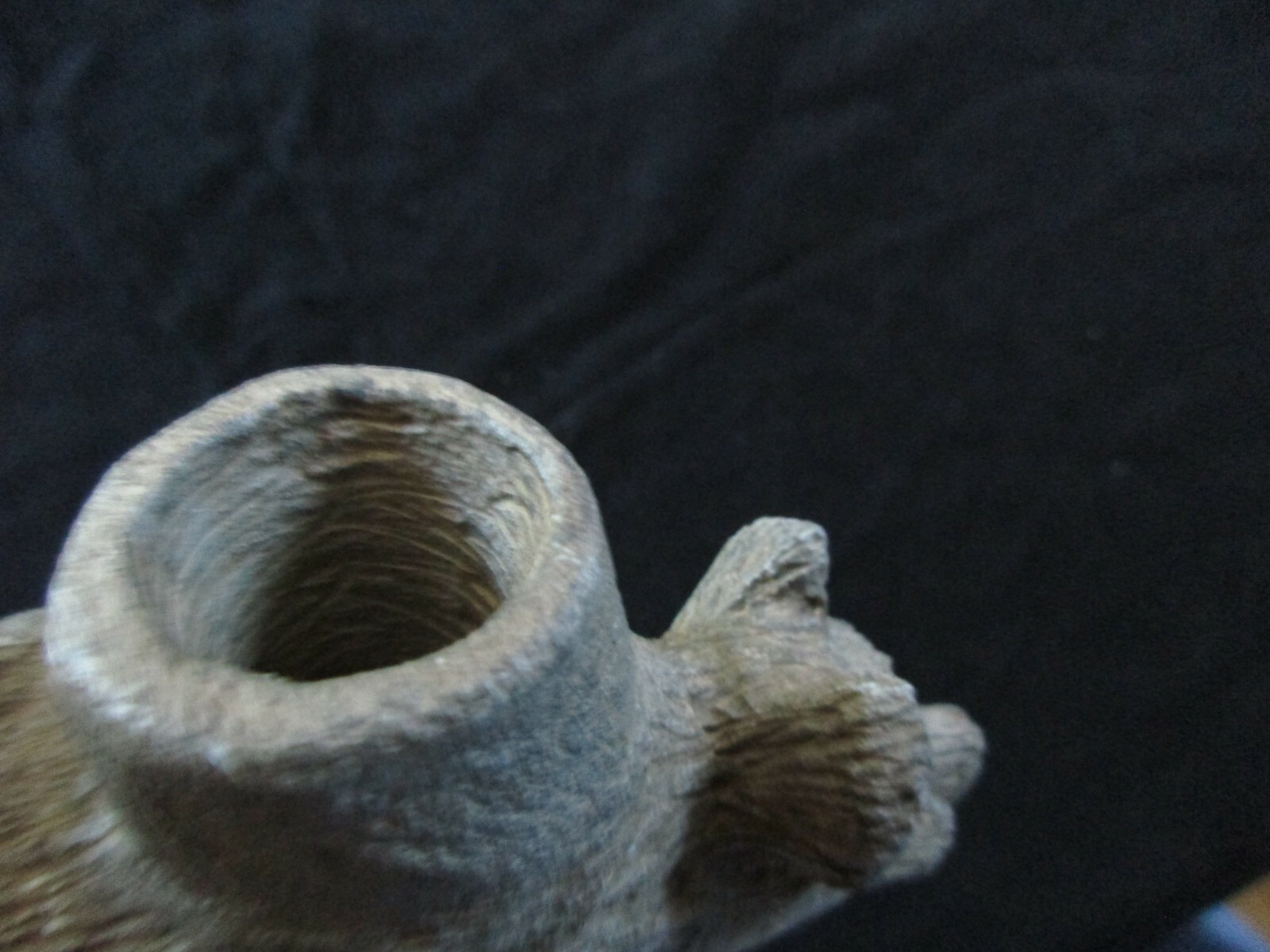 NATIVE AMERICAN PIPE BOWL & STEM, STONE "BEAR" EFFIGY PIPE,  ATL-0625*04919