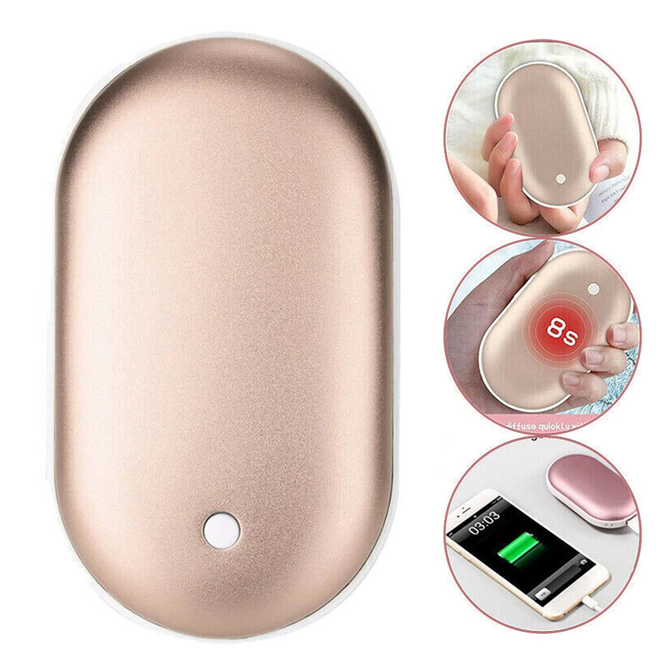 Portable Mini Hand Warmer USB Rechargeable 2 In1 Pocket Power Bank Winter Heater - image 3 of 4