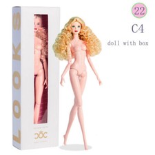 Pink Skin 1/6 BJD Doll Golden Wavy Hair 12" Full Doll Figure Ball Jointed Body