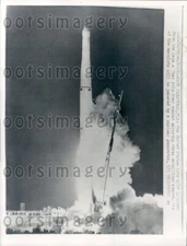 1961 Wire Photo Launch Thor Able Star Rocket Cape Canaveral Florida