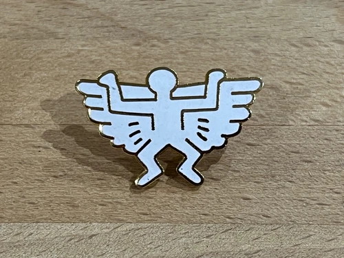 ENAMEL ART ARTIST KEITH HARING VINTAGE GOLD VERSION EGF pin pins