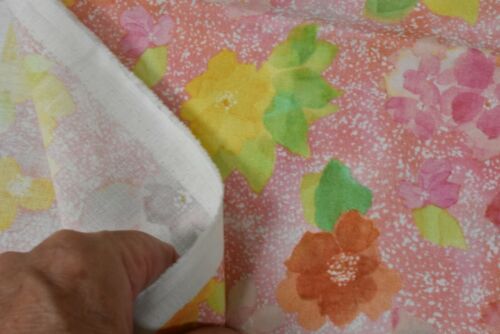 18" Long, Yellow Green Orange Floral on Pink Cotton, Quilting Treasures, P5252 - Picture 4 of 5