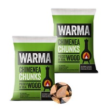 2 x Pack Warma Chimenea Chunks Low Smoke Wood Burning Logs Stove Fire Pit Fuel