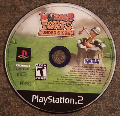 Worms : Forts Under Siege - Sony Playstation 2 PS2 game - original U.S Version