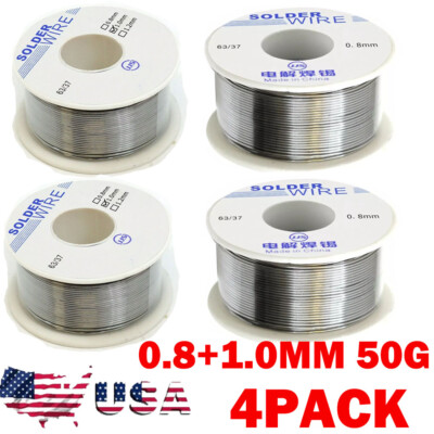 4X 50g 0.8&1.0mm 63-37 Tin Rosin Core Solder Wire Electrical Soldering Sn60 Flux