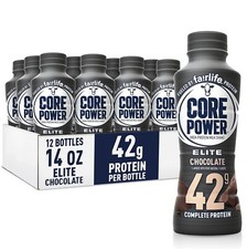 Core Power Elite High Protein Shake, Chocolate, 42g Bottle, 14oz, 12 Pack 6.67 per gallon