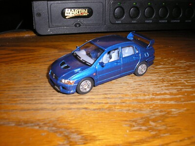 Custom 5'' Nice Mitsubishi Evolution VII Blue w/ Chrome Rims Pull Back Action