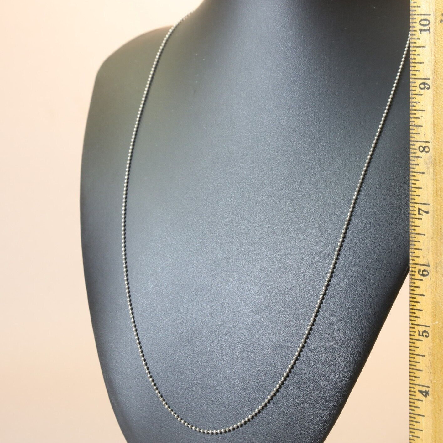 Sterling Silver single strand tiny bead NECKLACE … - image 3