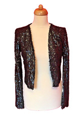 Kookai Black Sequin Short Jacket Size Xs