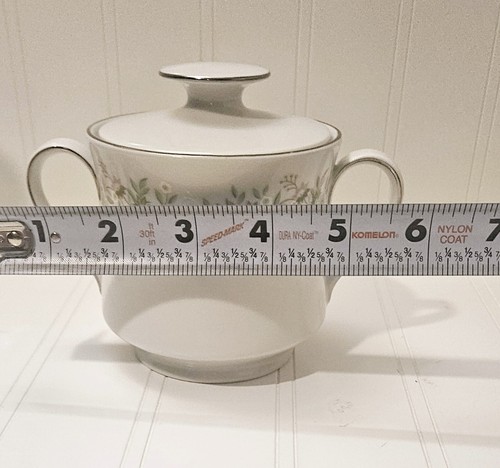 JOHAN HAVILAND Forever Spring Sugar Bowl w/ Lid Pastel Flowers Silver Rim - Picture 17 of 18