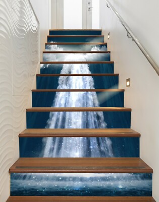 3D Waterfall Stars 442NA Stair Risers Decoration Photo Mural Decal Wallpaper Fay
