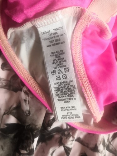 Ted Baker Pink Wild Horses Bandeau Swimsuit Size 1 Small New with tags - Picture 8 of 11