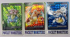 Venusaur Charizard Blastoise Prism No. 003 006 009 Bandai Pokemon Carddass 1997