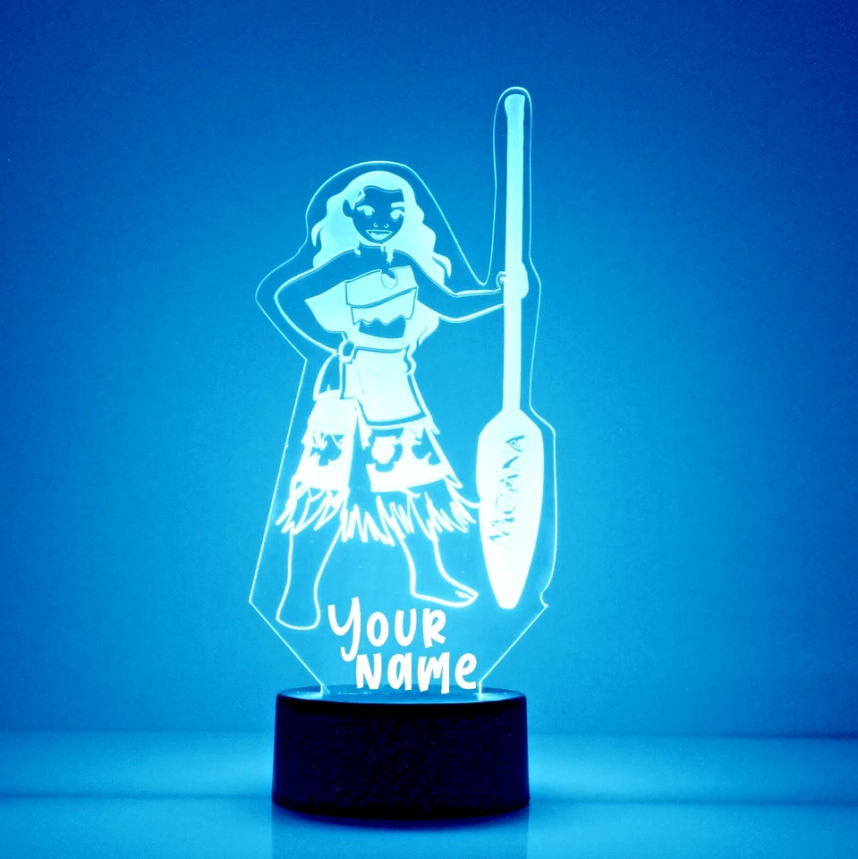 Luz Nocturna LED Personalizada Moana, con Control Remoto, Luz Grabada para Niños Foto 3 de 4