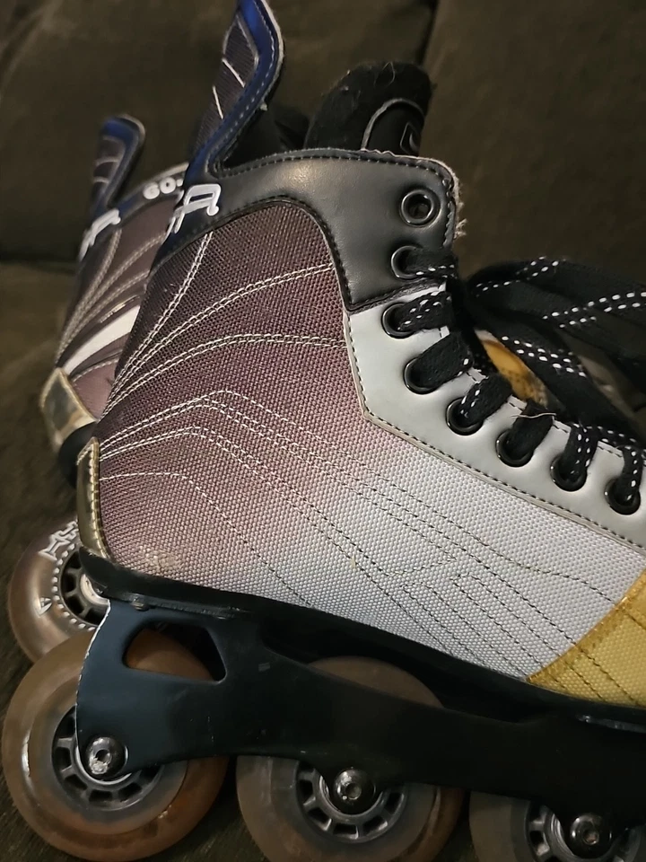 BAUER MEGA 60-70 Inline Skates Roller Bades TUUK One Up Hockey SIze 7R Black - Image 4 of 4