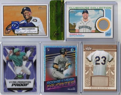 Seattle Mariners 10 card lot 1/1 auto jersey RC Cal Raleigh Ken Griffey Jr.