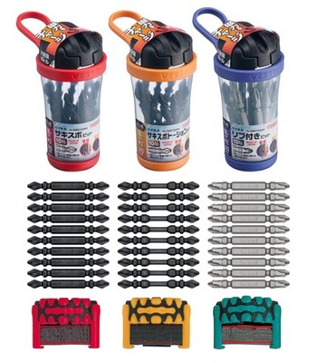 VESSEL Bit Mug Bottle + 2 x 65 10 Pieces x 3 Types of Bit Holder 3 Color Assortm