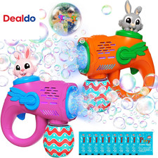 Kids Bubble Gun Toys, 2 Pack Bunny Bubble Blowers with 10 Bubble Solution Refill