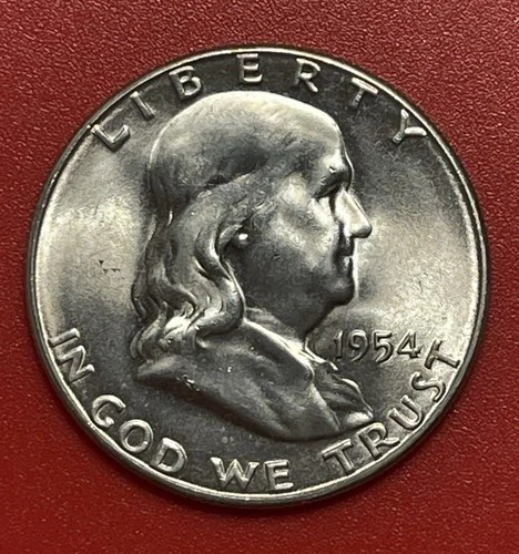 1954 S Franklin Silver Half Dollar, Choice to Gem Uncirculated.