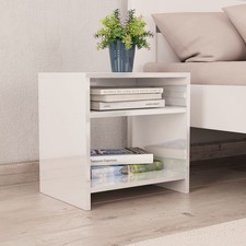 vidaXL Comodini 2 pz Bianco Lucido 40x30x40 cm in Legno Multistrato