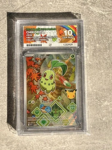 ACE 10 Gem Mint Chikorita #046 Black Star Promo First Partner Illustration 2026