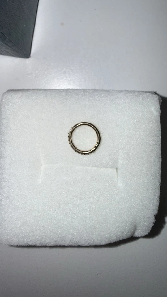 ANILLO NARIZ SEGMENTO BISAGRAS ORO AMARILLO SÓLIDO 14K CARAMELO CUERPO ADELANTE CIRCONITA CALIBRE 18 🆕 Foto 4 de 4