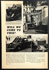 Nazi Alternative Energy Fuel 1942 pictorial Gazogene Acetylene Cars in France