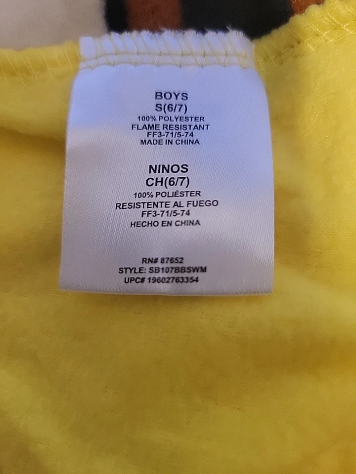 Bob Esponja Pantalones Cuadrados Niños Traje Unión Con Capucha 1 Pieza Pijama Pequeño 6/7 Amarillo Foto 4 de 4