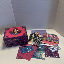 VTG Lisa Frank Genie Jewelry Stationary Storage Box Organizer w/Drawers Extras