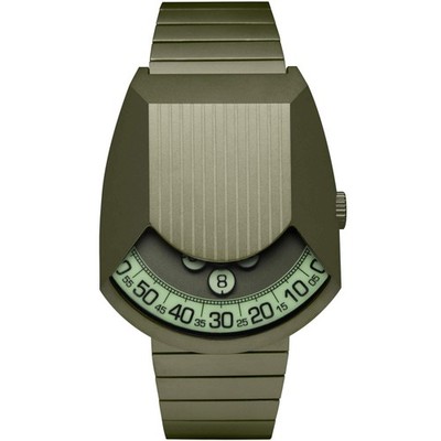 Xeric Retronaut Automatic Wandering Hour Matte Green Men's Watch - Brand New