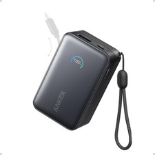 Anker Nano Power Bank, 10,000Mah Portable Charger with Built-In Cable, 45W Max C