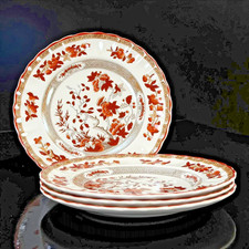 Spode Indian Tree Salad Plates Set Of 4 7 3/4 In Ceramic England Old Backstamps