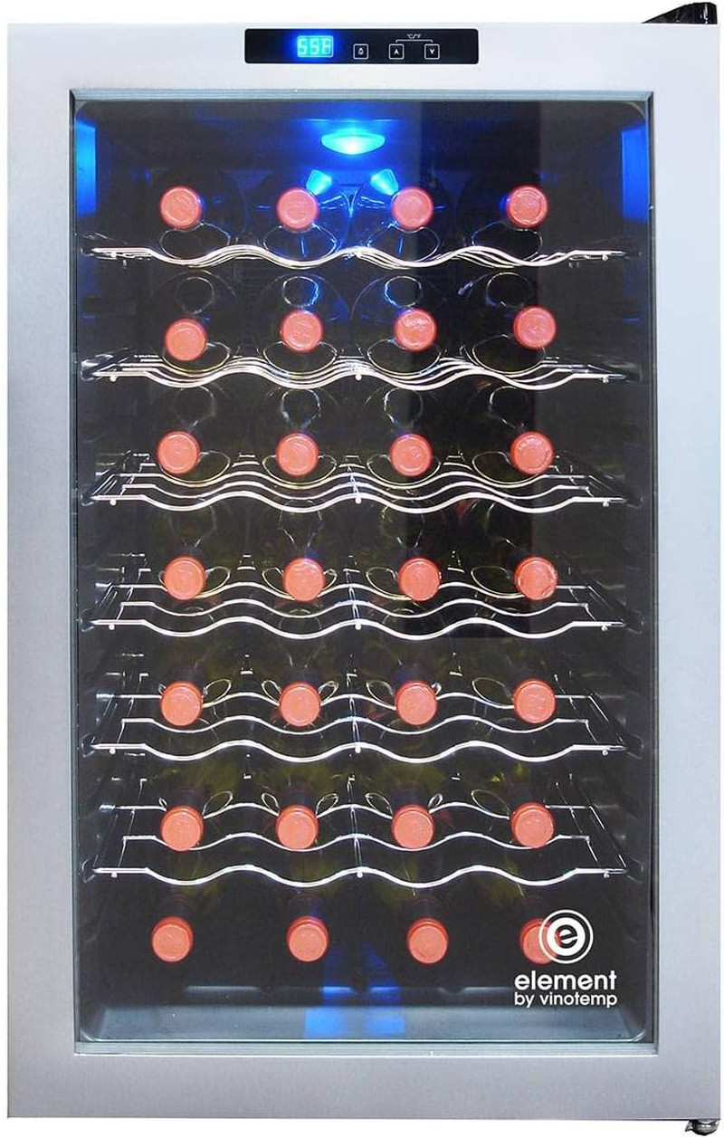 28-Bottle Freestanding Wine Cooler with Touch Screen & Safet