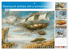 Steampunk airships with a surreal touch (Monthly Wall Calendar 2026 11.7 x 16.5 